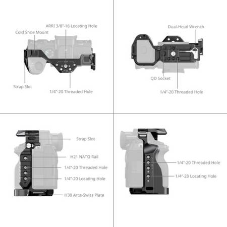 SmallRig 3669D - zaawansowany zestaw z klatką i uchwytami do Sony Alpha 7 V / 7R V / 7 IV / 7S III - szczegóły
